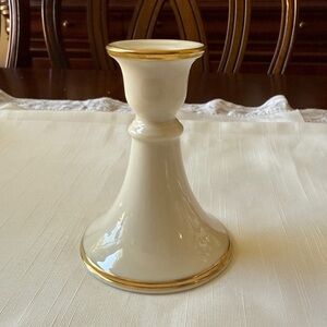 Elegant Lenox candle candlestick holder gold trim